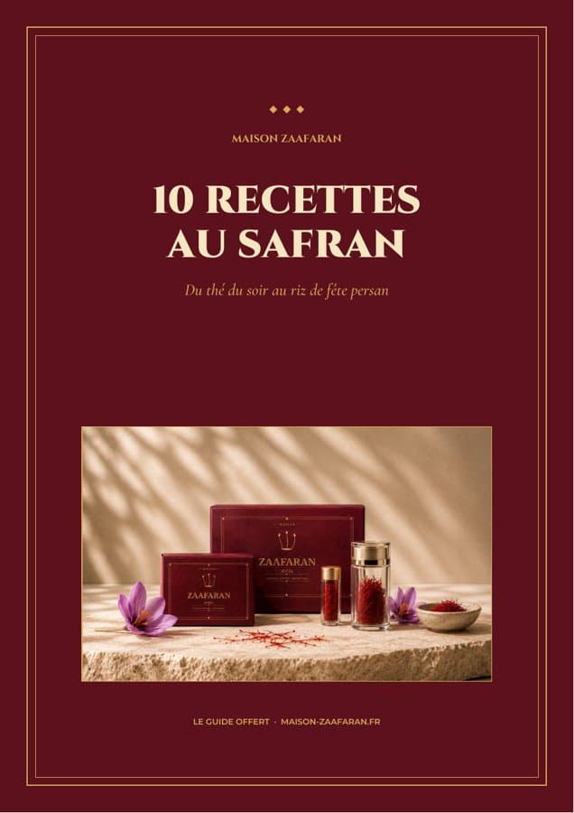 Couverture du guide « 10 recettes au safran » de Maison Zaafaran